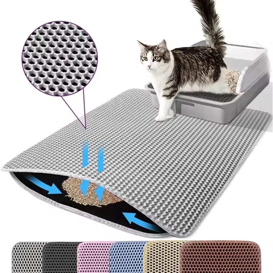 Cat Litter Mat Trapping For Litter Box 45 × 60 cm Blue