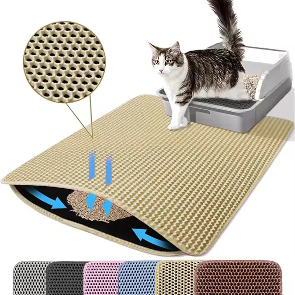 Cat Litter Mat Trapping For Litter Box 45 × 60 cm Blue