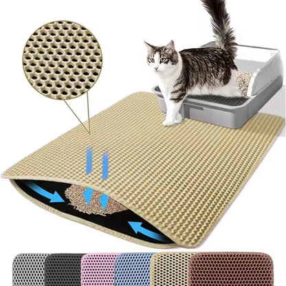 Cat Litter Mat Trapping For Litter Box 45 × 60 cm Blue