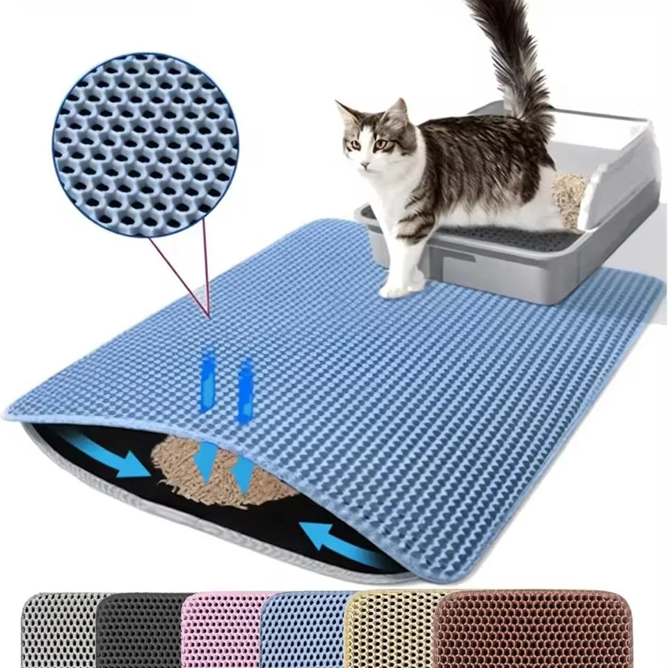Cat Litter Mat Trapping For Litter Box 45 × 60 cm Blue
