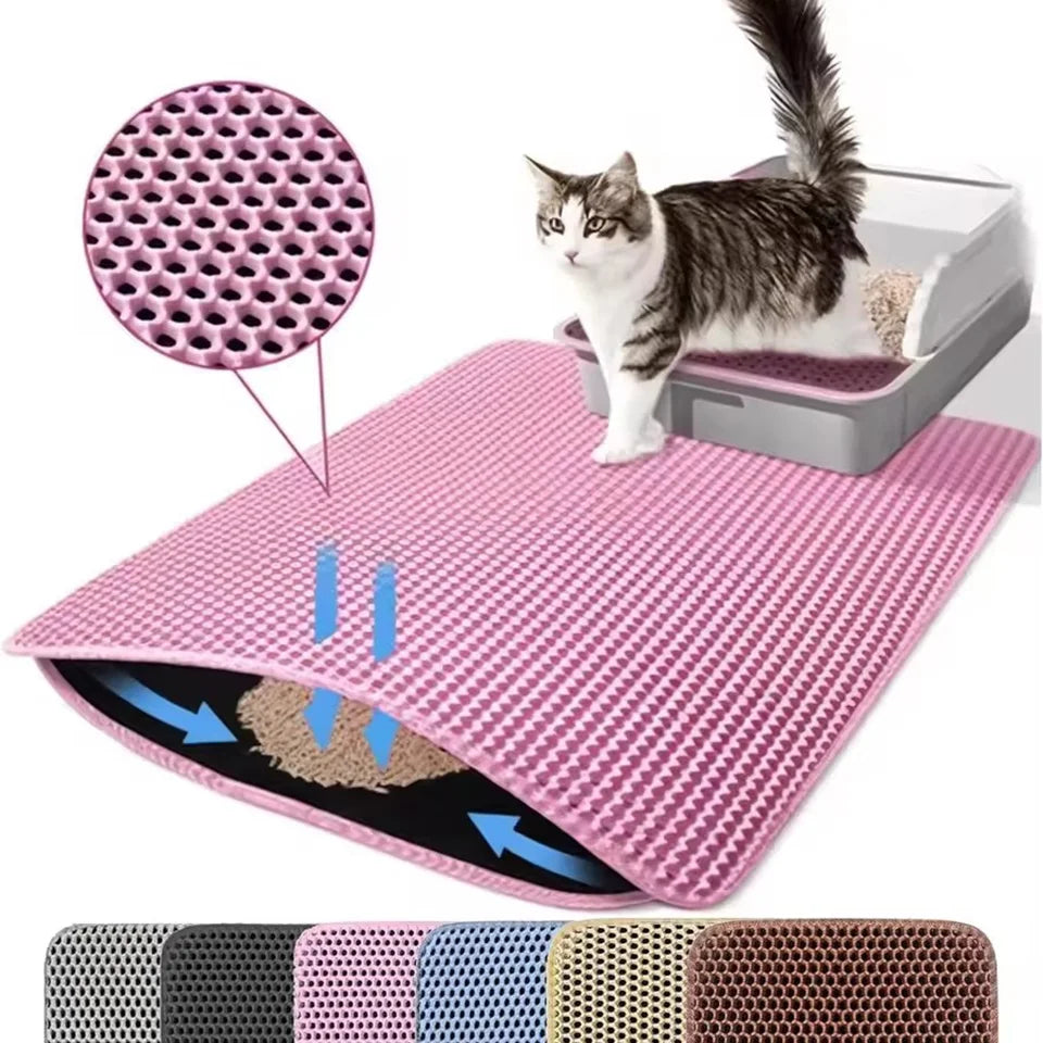 Cat Litter Mat Trapping For Litter Box 45 × 60 cm Blue