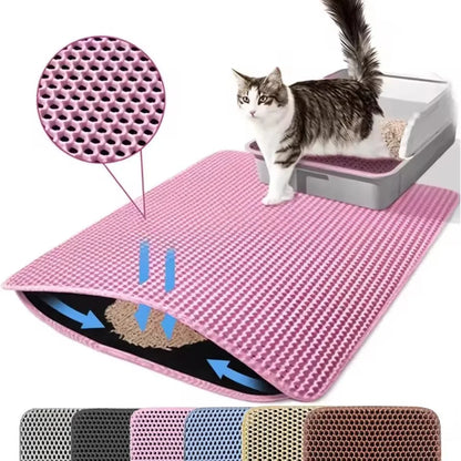 Cat Litter Mat Trapping For Litter Box 45 × 60 cm Blue