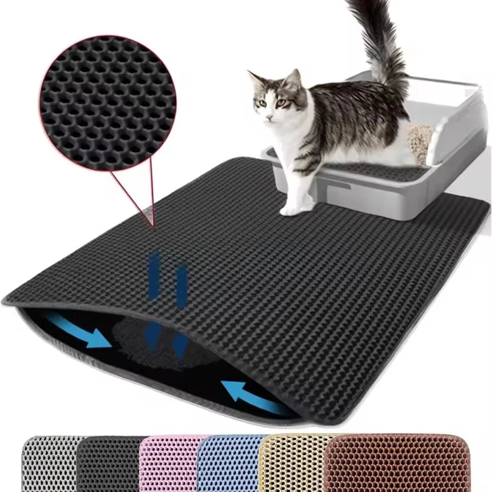 Cat Litter Mat Trapping For Litter Box 45 × 60 cm Blue