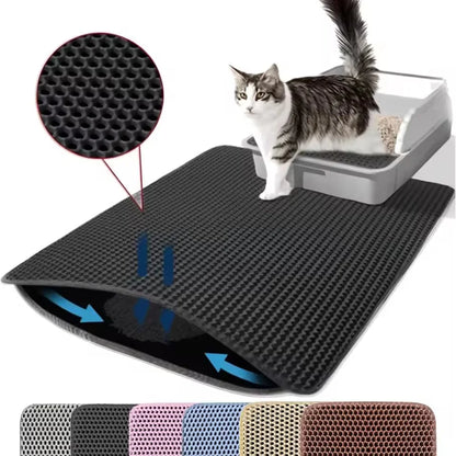 Cat Litter Mat Trapping For Litter Box 45 × 60 cm Blue