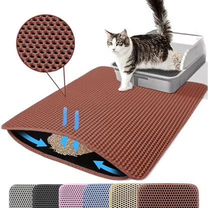 Cat Litter Mat Trapping For Litter Box 45 × 60 cm Blue