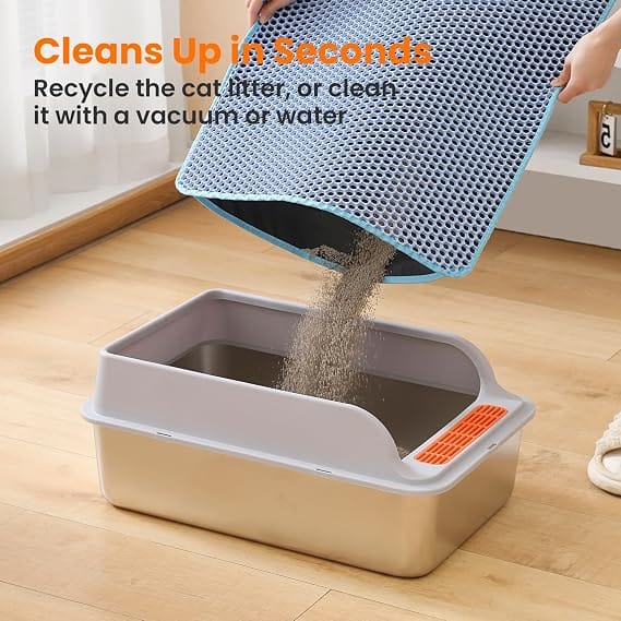 Cat Litter Mat Trapping For Litter Box 45 × 60 cm Blue