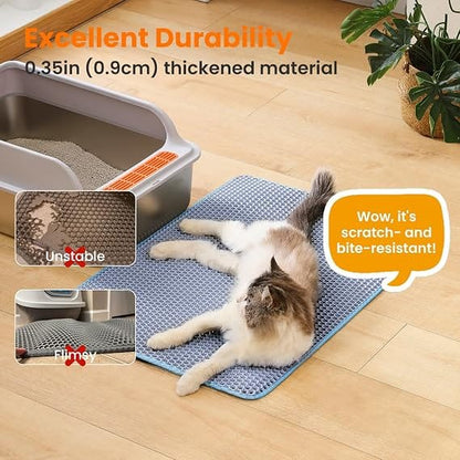 Cat Litter Mat Trapping For Litter Box 45 × 60 cm Blue