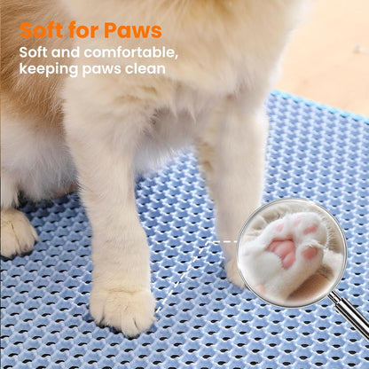 Cat Litter Mat Trapping For Litter Box 45 × 60 cm Blue